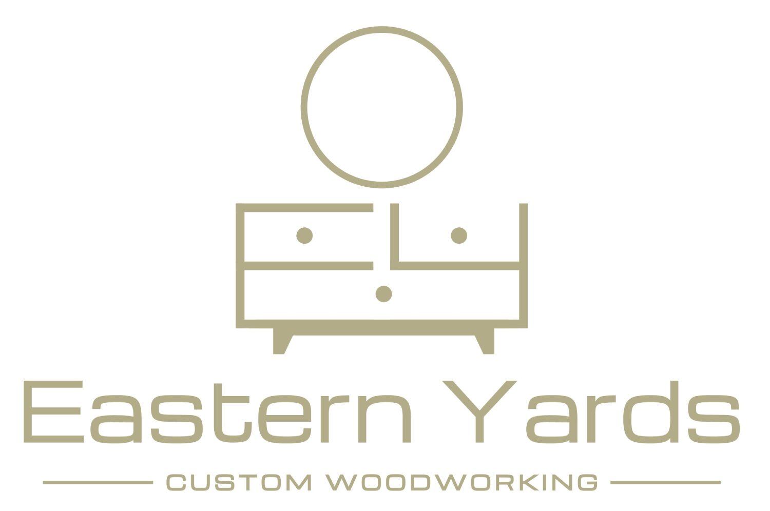 A logo of a chest of drawers with the name eastern yard in the center.